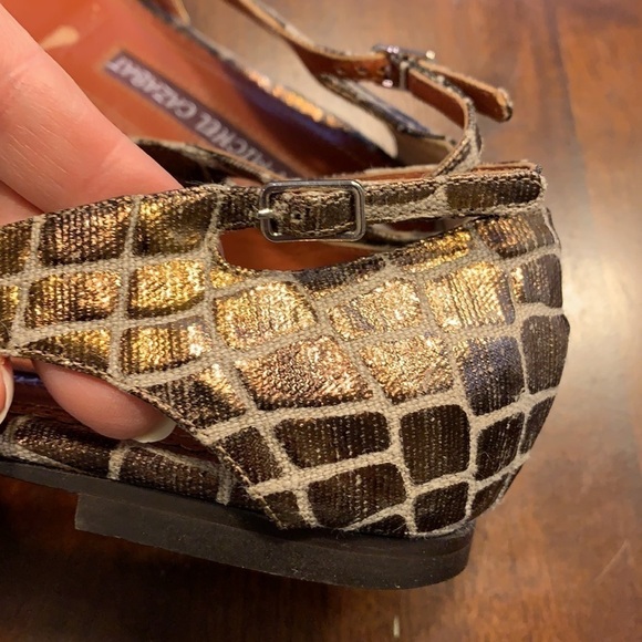 JEAN MICHEL CAZABAT Metallic Giraffe Print Flats - Picture 7 of 10